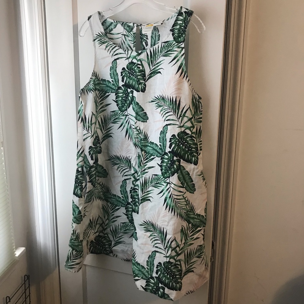 Linen Summer palm dress.